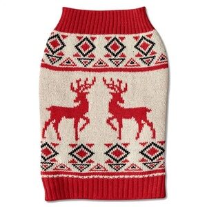 Heart to Tail Fair Isle Deer Holiday Pet Sweater - Small